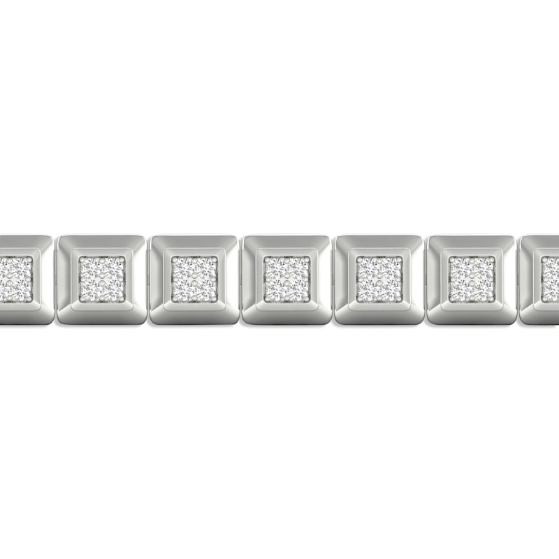 Men's Lab-Created Diamonds by KAY Square Link Bracelet 3 ct tw 14K White Gold 8.5"