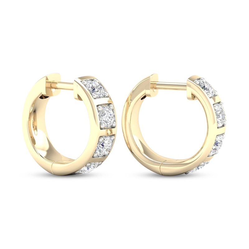 Men's Lab-Created Diamonds by KAY Huggie Hoop Earrings 1 ct tw 14K Yellow Gold