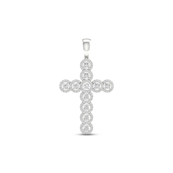 Men's KAY Lab-Grown Diamonds Cross Charm 2 ct tw 14K White Gold