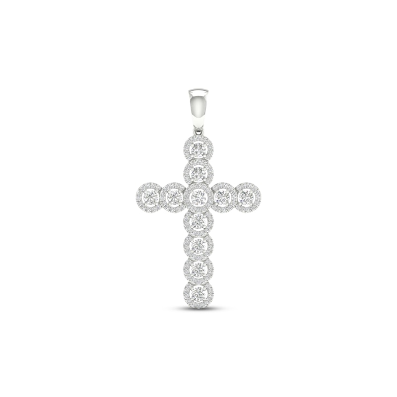 Main Image 1 of Men's KAY Lab-Grown Diamonds Cross Charm 2 ct tw 14K White Gold