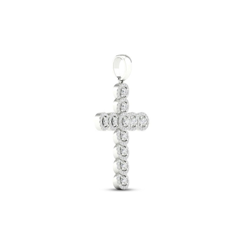 Main Image 2 of Men's KAY Lab-Grown Diamonds Cross Charm 2 ct tw 14K White Gold