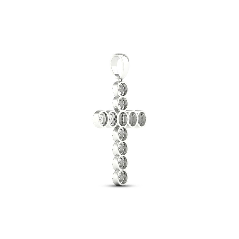 Main Image 4 of Men's KAY Lab-Grown Diamonds Cross Charm 2 ct tw 14K White Gold
