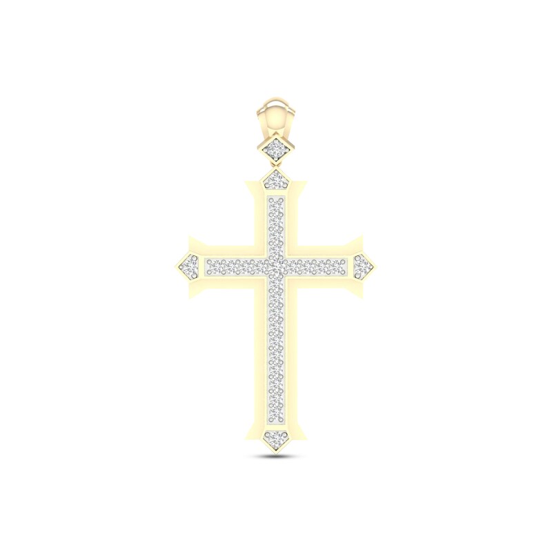 Men's Lab-Created Diamonds by KAY Cross Charm 2 ct tw 14K Yellow Gold