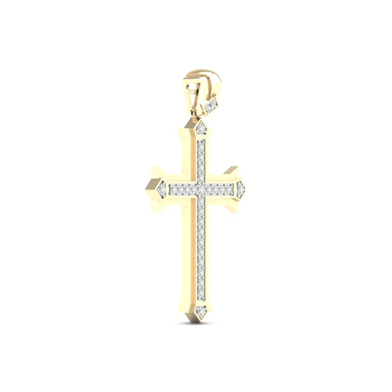 Men's Lab-Created Diamonds by KAY Cross Charm 2 ct tw 14K Yellow Gold