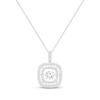 Thumbnail Image 0 of Unstoppable Love Lab-Created Diamond Double Cushion Frame Necklace 1-1/2 ct tw 14K White Gold 19”