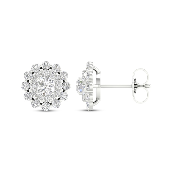 KAY Lab-Grown Diamonds Double Frame Stud Earrings 1 ct tw 14K White Gold