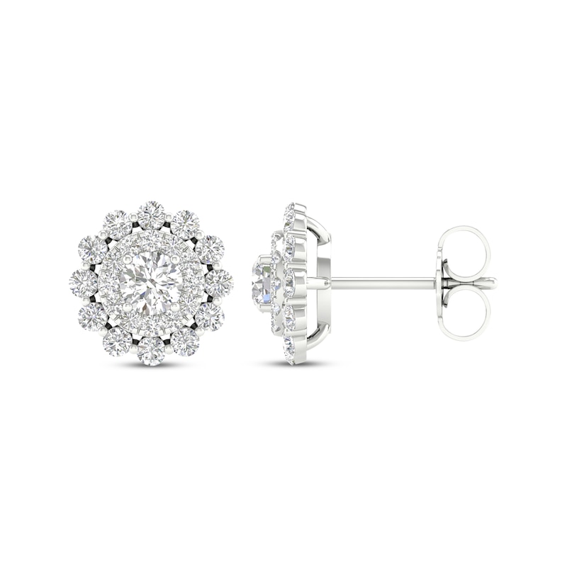 Lab-Created Diamonds by KAY Double Frame Stud Earrings 1 ct tw 14K ...