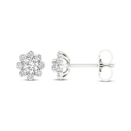 Lab-Created Diamonds by KAY Flower Stud Earrings 1/2 ct tw 14K White Gold
