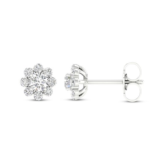 KAY Lab-Grown Diamonds Flower Stud Earrings 1/2 ct tw 14K White Gold