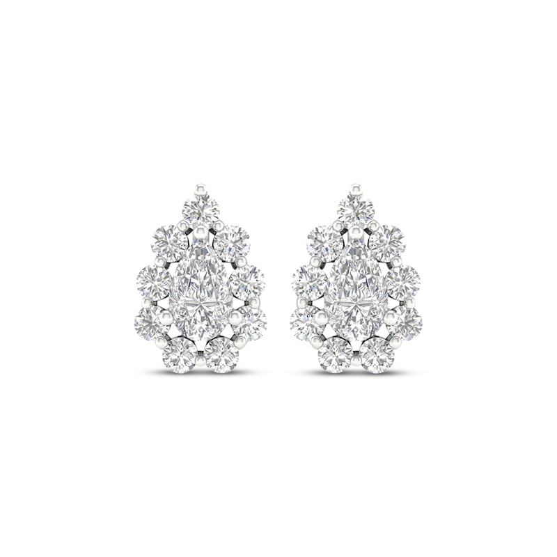 Lab-Created Diamonds by KAY Pear-Shaped Stud Earrings 1 ct tw 14K White Gold