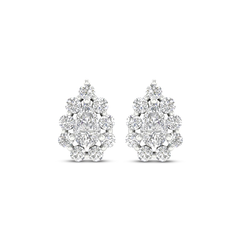 Main Image 2 of KAY Lab-Grown Diamonds Pear-Shaped Stud Earrings 1 ct tw 14K White Gold