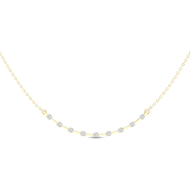 Lab-Created Diamonds by KAY Smile Necklace 3/4 ct tw 14K Yellow Gold 18”