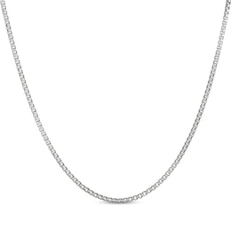 Diamond-Cut Box Chain Necklace 3mm Solid Sterling Silver 24"