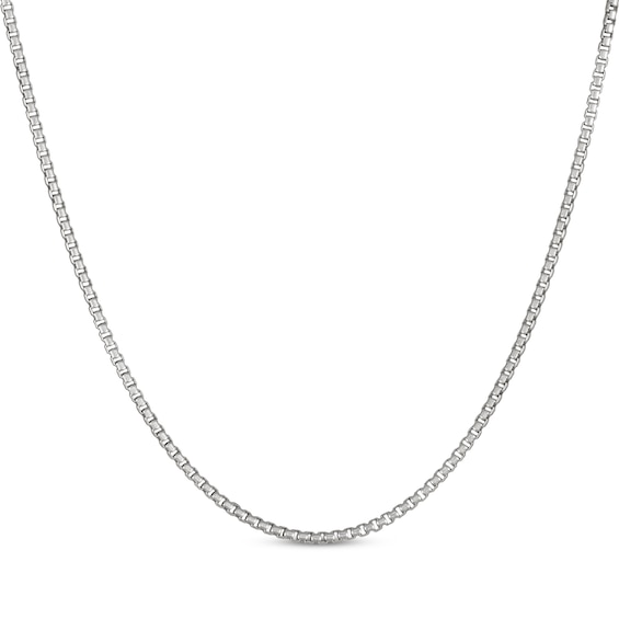 Solid Diamond-Cut Box Chain Necklace 3mm Sterling Silver 24"