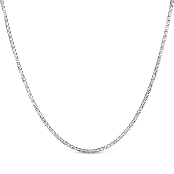 Diamond-Cut Box Chain Necklace 3mm Solid Sterling Silver 24"