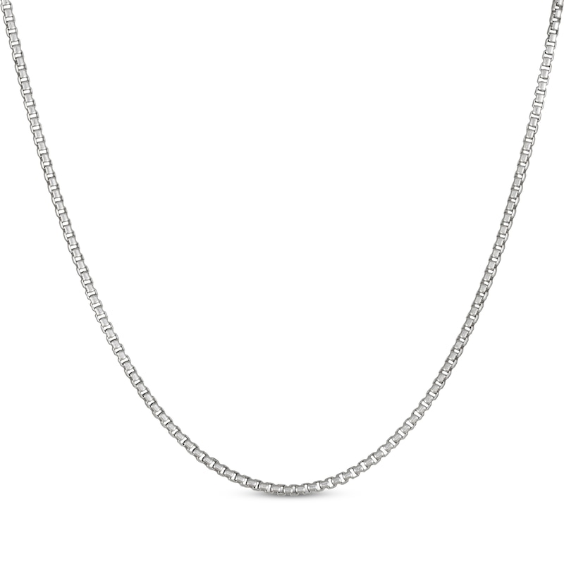 Main Image 1 of Diamond-Cut Box Chain Necklace 3mm Solid Sterling Silver 24&quot;