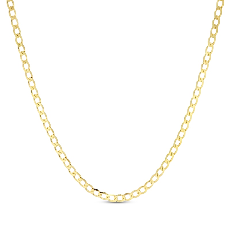 Solid Curb Chain Necklace 2.95mm 10K Yellow Gold 16”