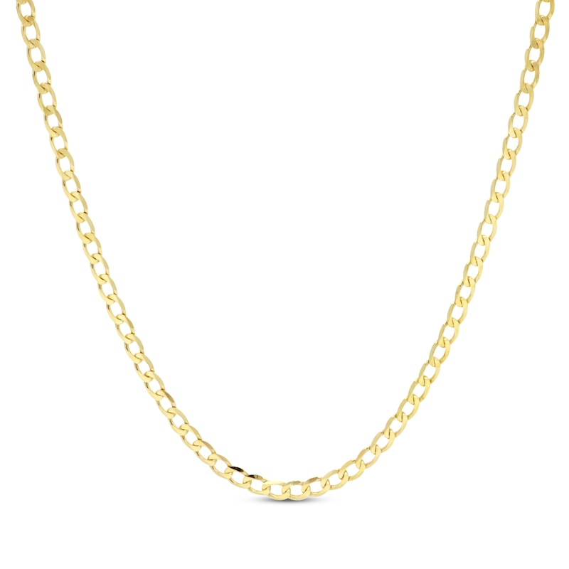 Main Image 1 of Curb Chain Necklace 2.95mm Solid 10K Yellow Gold 16”