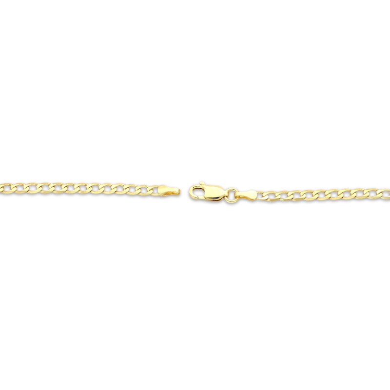 Main Image 3 of Curb Chain Necklace 2.95mm Solid 10K Yellow Gold 16”