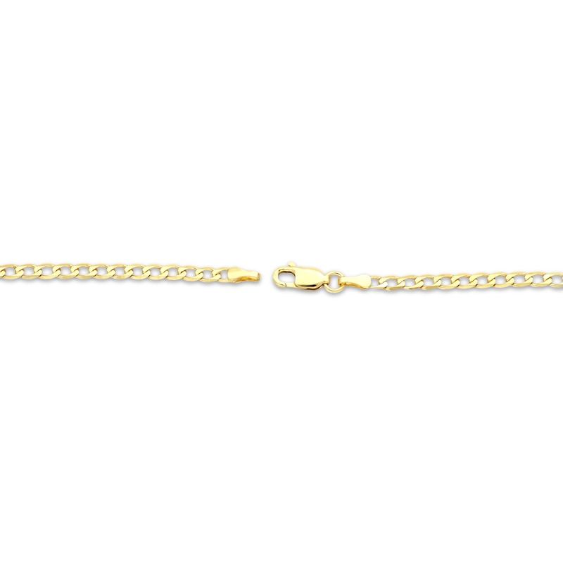 Solid Curb Chain Necklace 2.95mm 10K Yellow Gold 16”