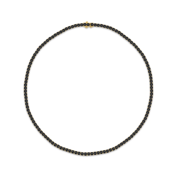 Men's Black Diamond Tennis Necklace 5 ct tw 10K Yellow Gold 20"