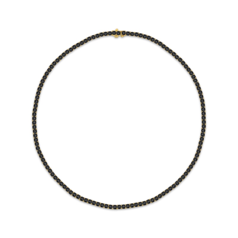 Men's Black Diamond Tennis Necklace 5 ct tw 10K Yellow Gold 20"