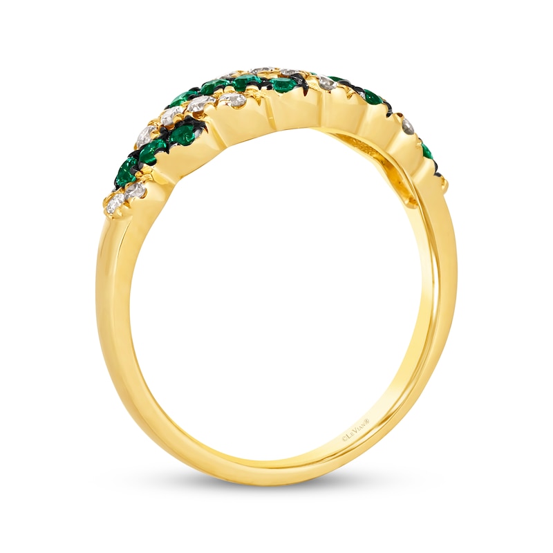 Le Vian Emerald & Diamond Diagonal Ring 1/4 ct tw 14K Honey Gold | Kay
