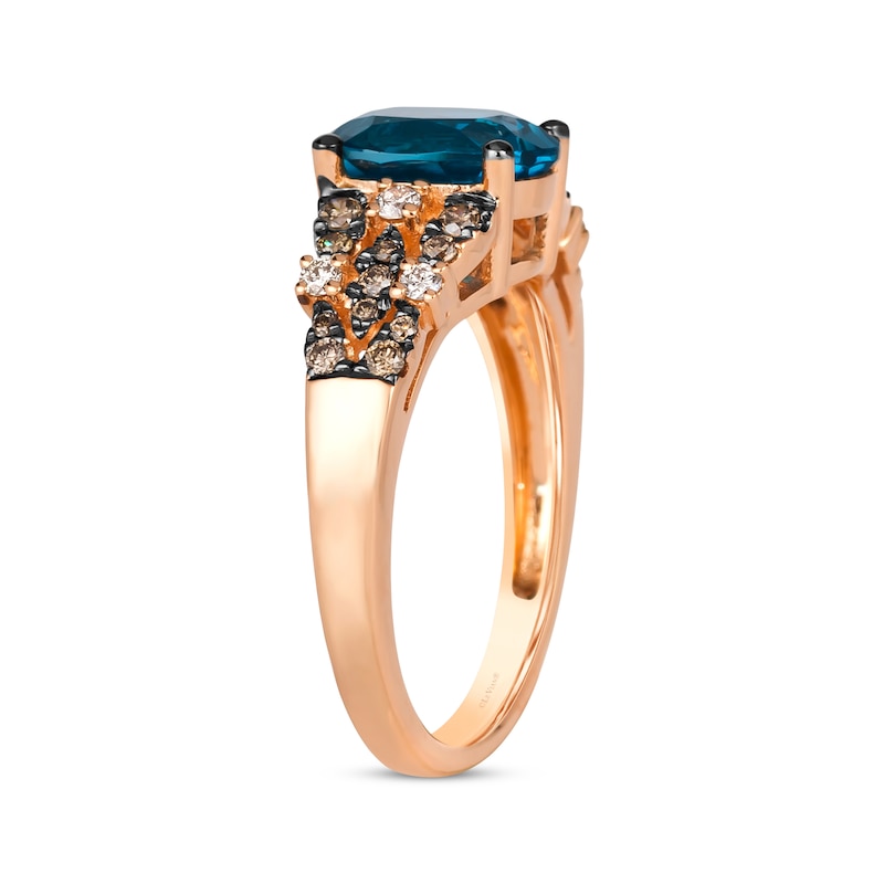 Main Image 2 of Le Vian Venetian Mosaic Blue Topaz & Diamond Ring 1/3 ct tw 14K Strawberry Gold