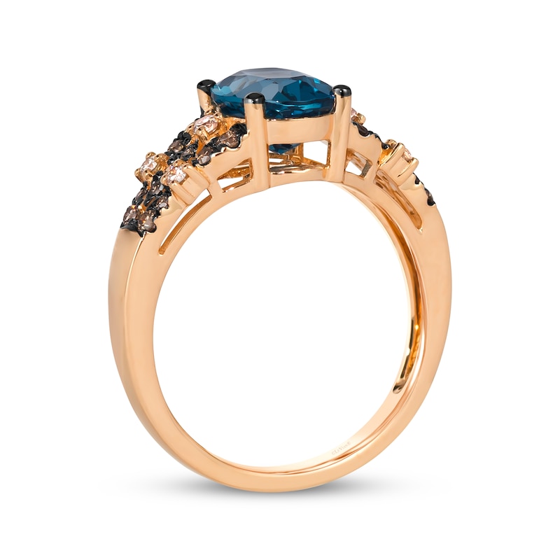 Main Image 3 of Le Vian Venetian Mosaic Blue Topaz & Diamond Ring 1/3 ct tw 14K Strawberry Gold