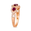 Thumbnail Image 1 of Le Vian Ruby Three-Stone Ring 3/8 ct tw Diamonds 14K Strawberry Gold
