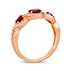Thumbnail Image 2 of Le Vian Ruby Three-Stone Ring 3/8 ct tw Diamonds 14K Strawberry Gold