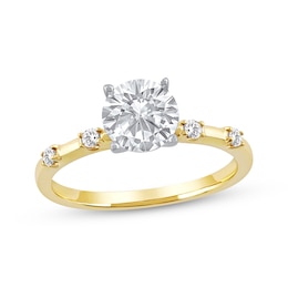 Now + Forever Lab-Grown Diamonds Round-Cut Engagement Ring 1-5/8 ct tw 14K Two-Tone Gold