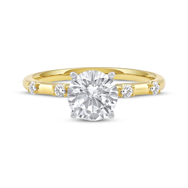 Main Image 4 of Now + Forever Lab-Grown Diamonds Round-Cut Engagement Ring 1-5/8 ct tw 14K Two-Tone Gold