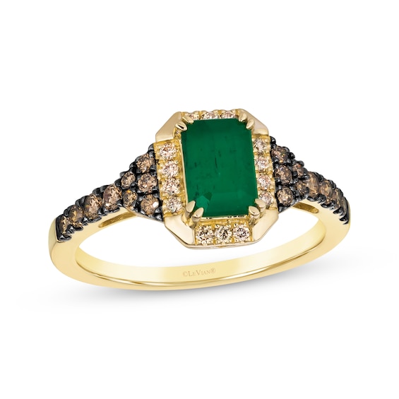 Le Vian Emerald & Diamond Ring 1/3 ct tw 14K Honey Gold