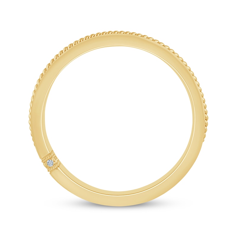 Monique Lhuillier Bliss Men's Diamond Accent Wedding Ring 18K Yellow Gold