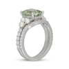 Thumbnail Image 2 of Neil Lane Emerald-Cut Green Quartz, Diamond & Akoya Cultured Pearl Bridal Set 1/2 ct tw 14K White Gold