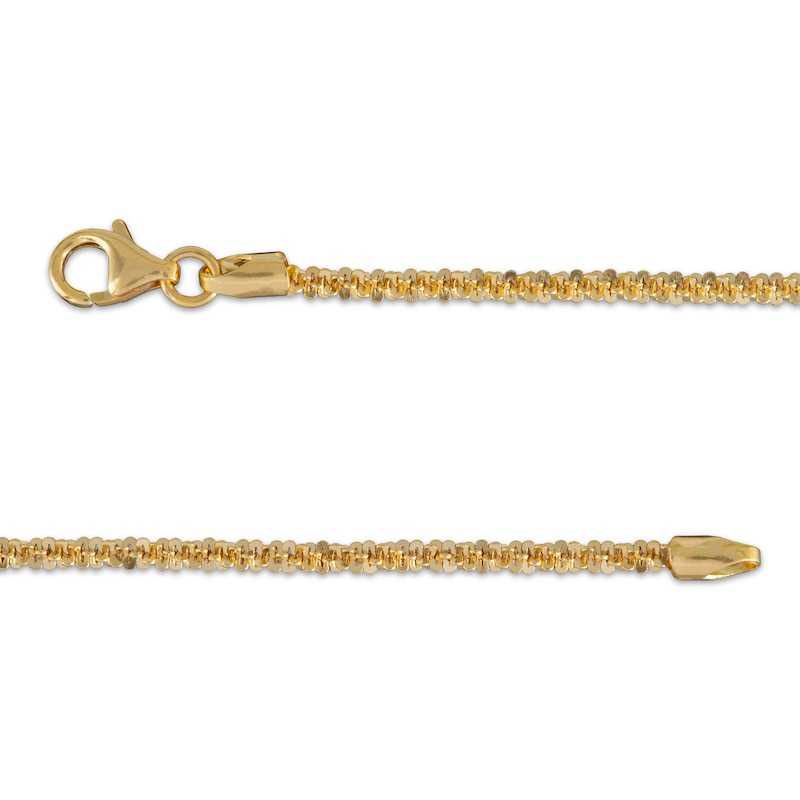 Main Image 2 of Diamond-Cut Crisscross Chain Bracelet 2.15mm Solid 14K Yellow Gold 7.5&quot;