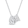 Thumbnail Image 0 of Toi et Moi Emerald-Cut & Pear-Shaped Necklace 1 ct tw 14K White Gold 18"