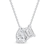 Thumbnail Image 1 of Toi et Moi Lab-Grown Diamond Emerald-Cut & Pear-Shaped Necklace 1 ct tw 14K White Gold 18&quot;