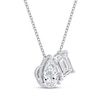 Thumbnail Image 1 of Toi et Moi Emerald-Cut & Pear-Shaped Necklace 1 ct tw 14K White Gold 18"