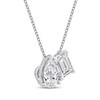 Thumbnail Image 1 of Toi et Moi Emerald-Cut & Pear-Shaped Necklace 1 ct tw 14K White Gold 18"