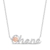 Thumbnail Image 0 of Disney Treasures Lilo & Stitch "Ohana" Diamond Necklace 1/10 ct tw Sterling Silver & 10K Rose Gold  18"