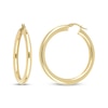 Thumbnail Image 2 of Polished Round Tube Hoop Earrings 10K Yellow Gold 30mm