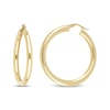 Thumbnail Image 3 of Polished Round Tube Hoop Earrings 10K Yellow Gold 30mm