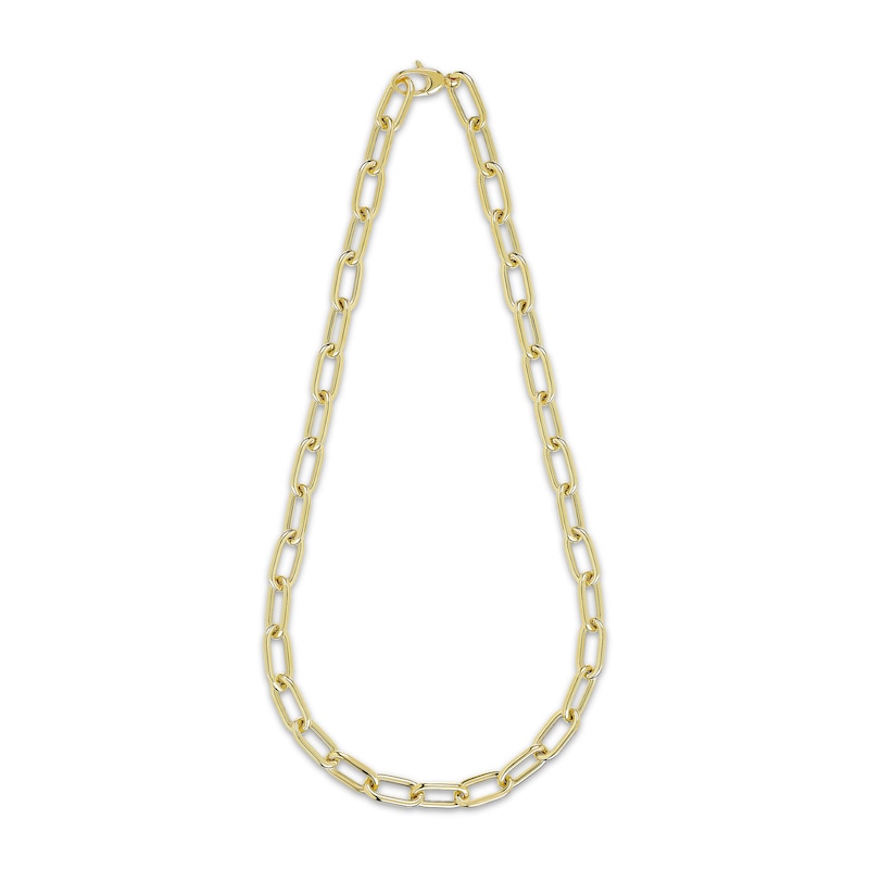 Main Image 2 of Paperclip Chain Necklace Hollow 10K Yellow Gold 18&quot;