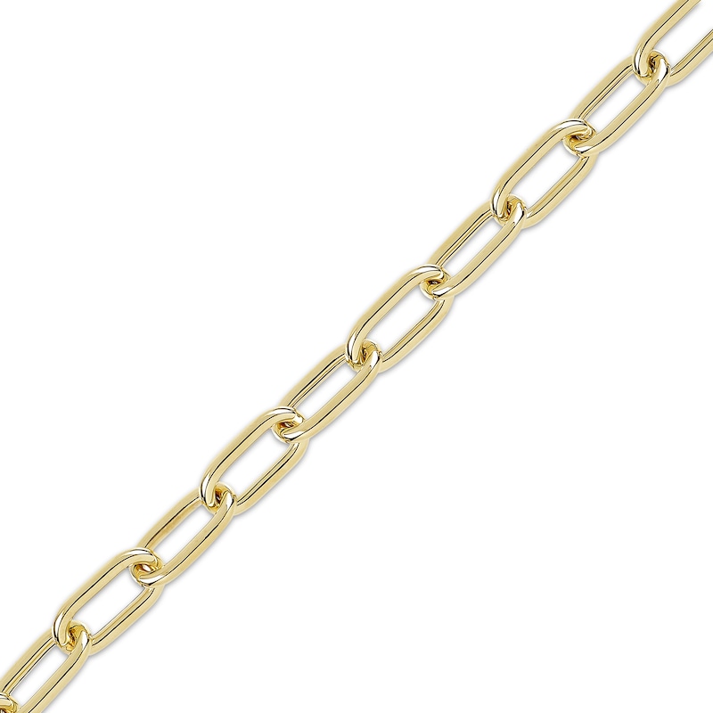 Hollow Paperclip Chain Necklace 10K Yellow Gold 18"