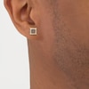 Thumbnail Image 2 of Men's Brown & White Multi-Diamond Square Stud Earrings 1/4 ct tw 10K Yellow Gold