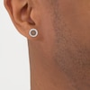 Thumbnail Image 2 of Men's Brown & White Multi-Diamond Circle Stud Earrings 1/2 ct tw 10K Yellow Gold