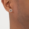 Thumbnail Image 3 of Men's Brown & White Multi-Diamond Circle Stud Earrings 1/2 ct tw 10K Yellow Gold