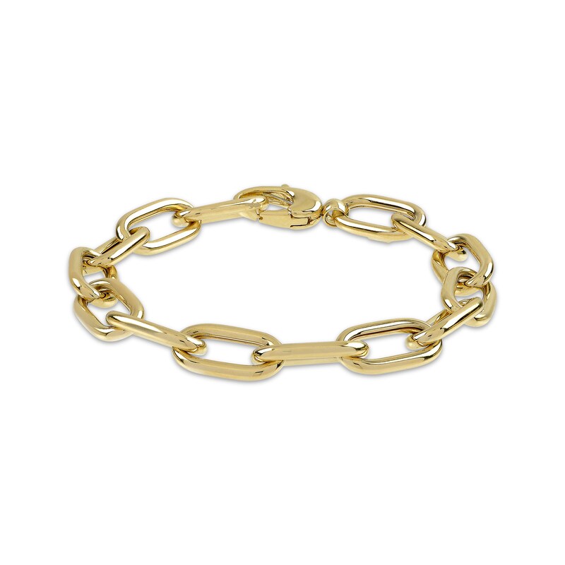 Main Image 2 of Paperclip Chain Bracelet Hollow 10K Yellow Gold 7.5&quot;
